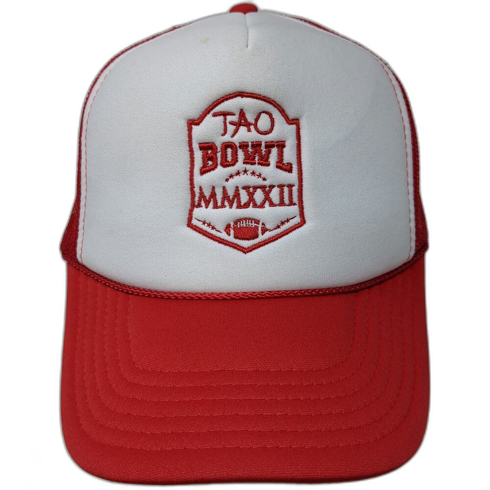 Otto Trucker Hat Red One Size TAO BOWL MMXXII Football Patch Mesh Snapback